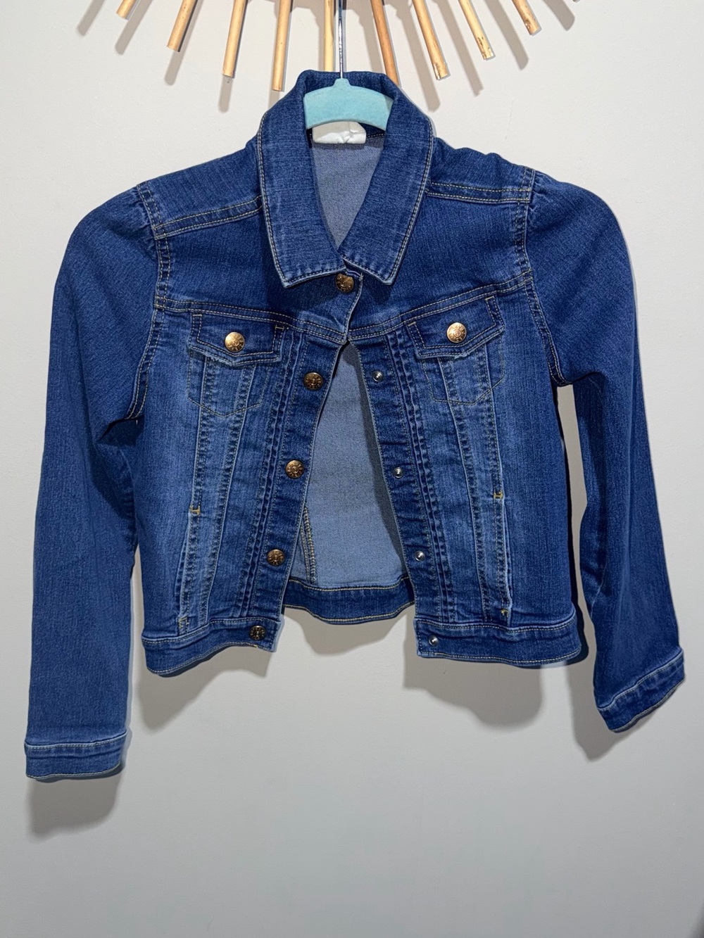 Crazy 8 Girls Dark Blue Denim Jacket Stretchy Size Large